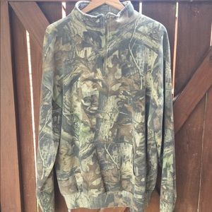 Vintage Jerzees Outdoors Mens 1/4 Zip Jacket Camo